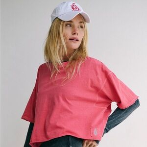 NWT Free People Movement Inspire Tee Winterberry Pink Slouch